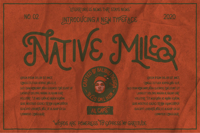 Native Miles Type sample image